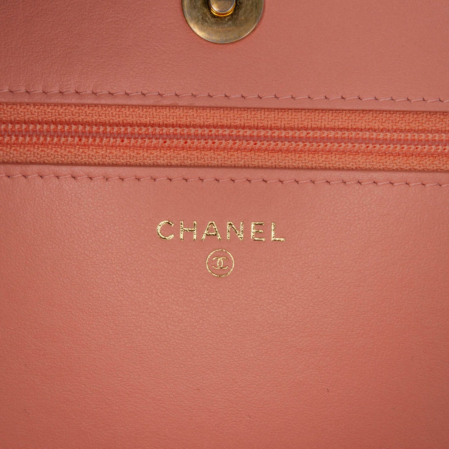 Pink Chanel Quilted Caviar Boy Wallet on Chain Crossbody Bag