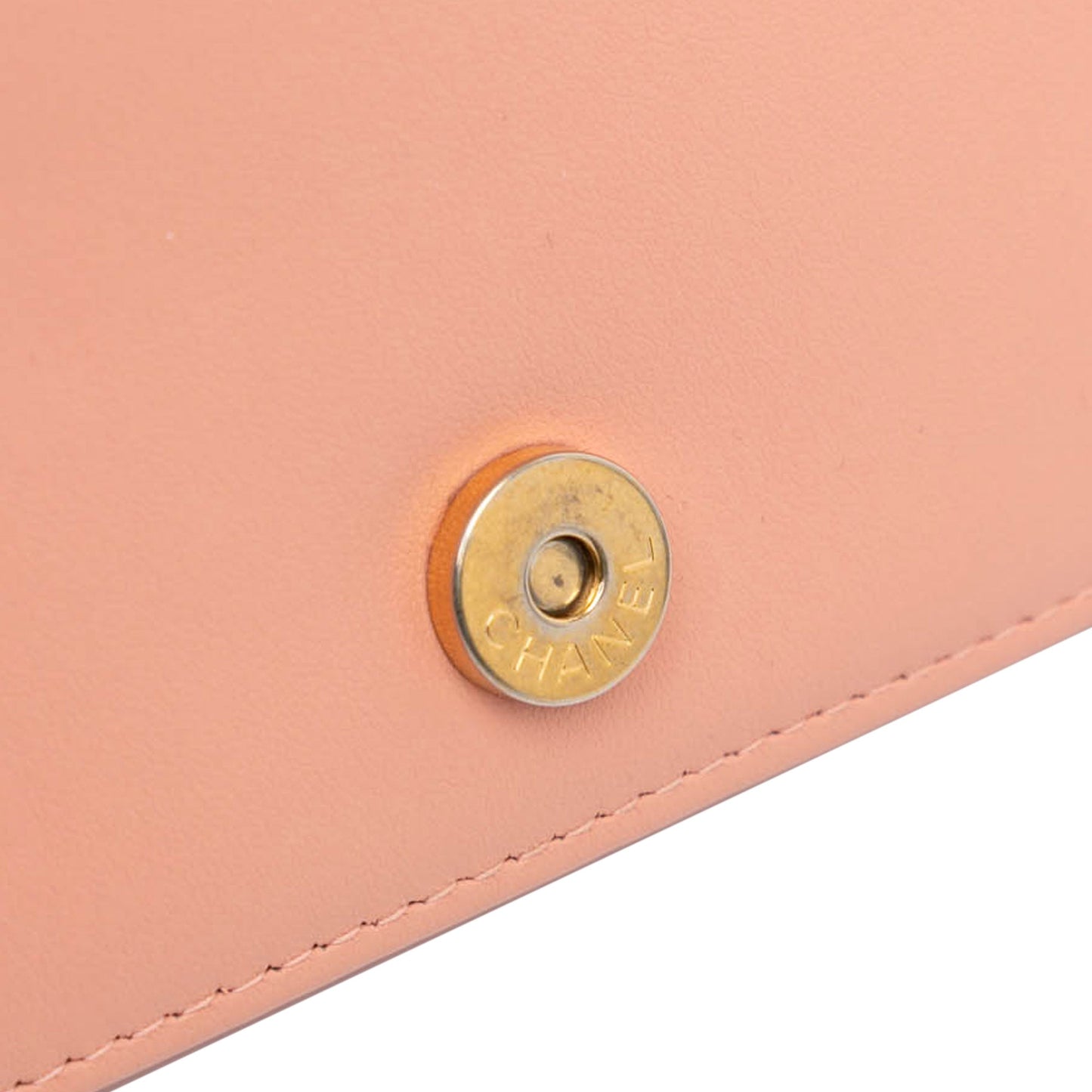 Pink Chanel Quilted Caviar Boy Wallet on Chain Crossbody Bag