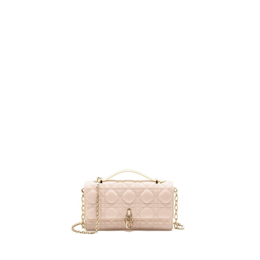 Dior My Dior Mini Bag Lambskin Light Pink/Light Yellow LGHW