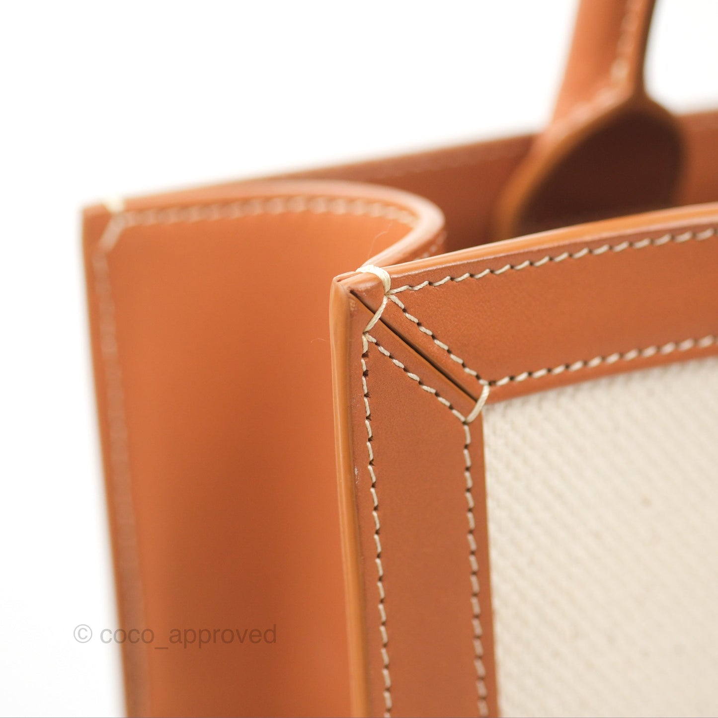 Celine Small Vertical Cabas Tote With Celine Print Natural/Tan