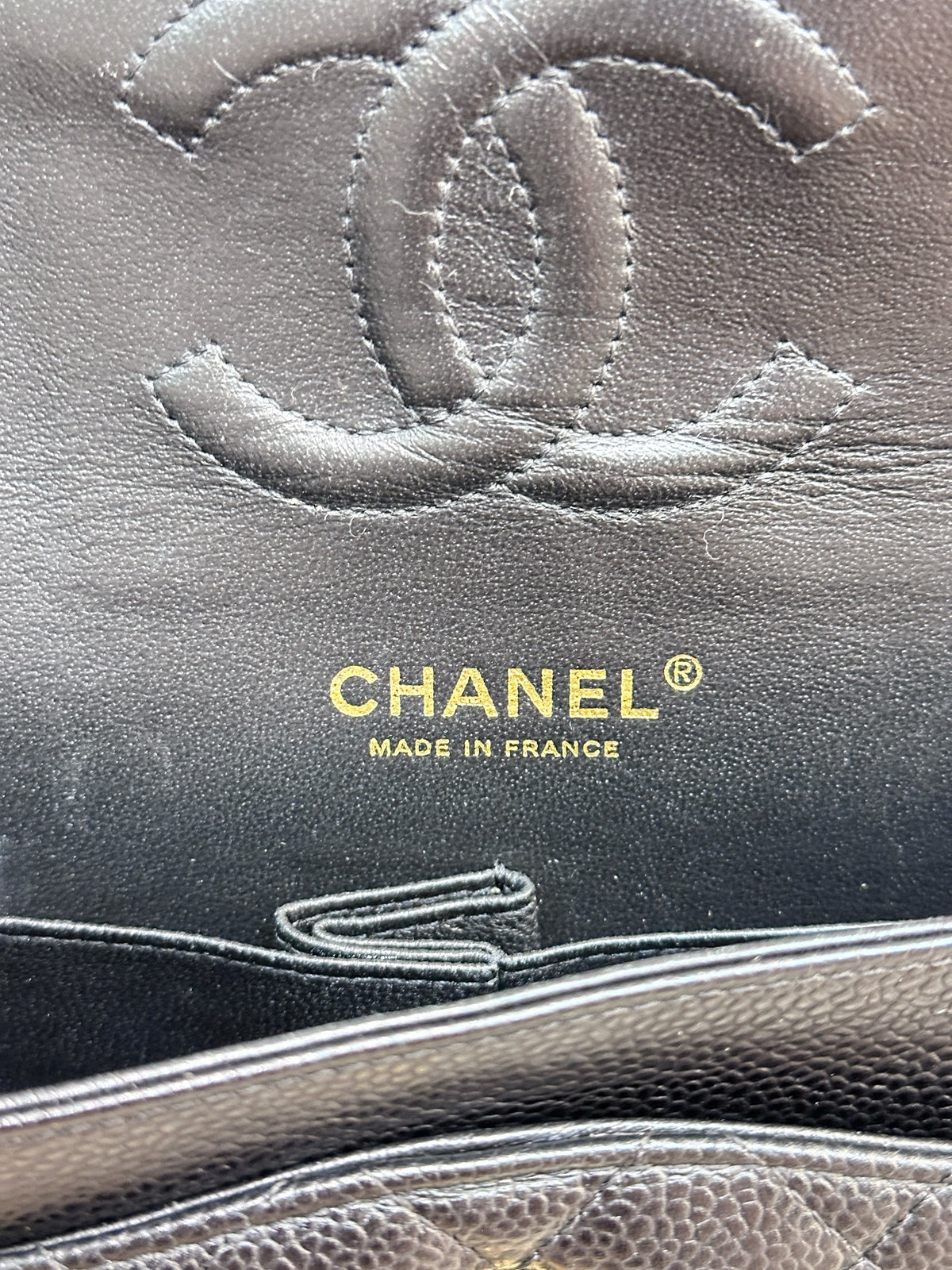 Chanel Medium Classic Flap Caviar Black Gold Hardware
