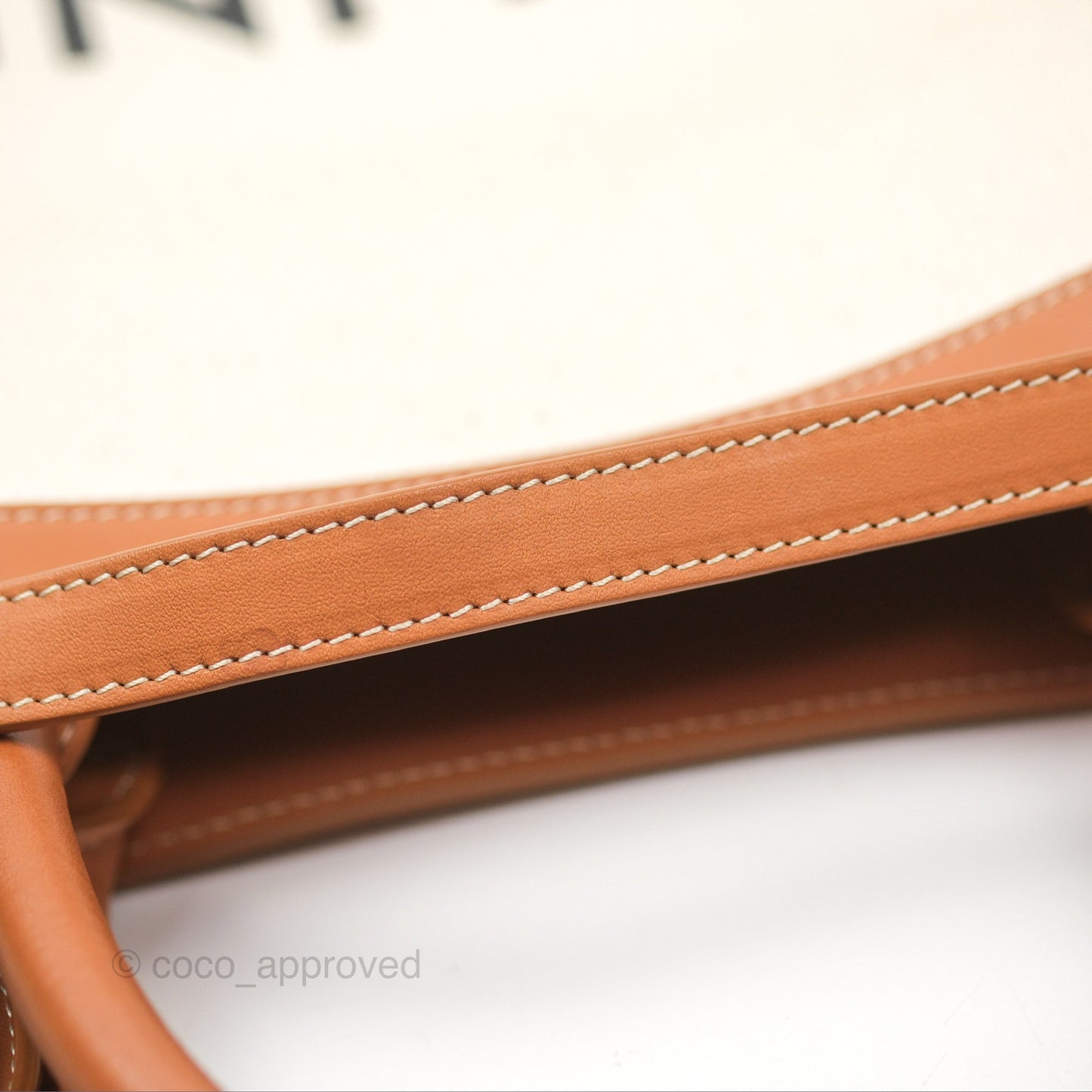 Celine Small Vertical Cabas Tote With Celine Print Natural/Tan