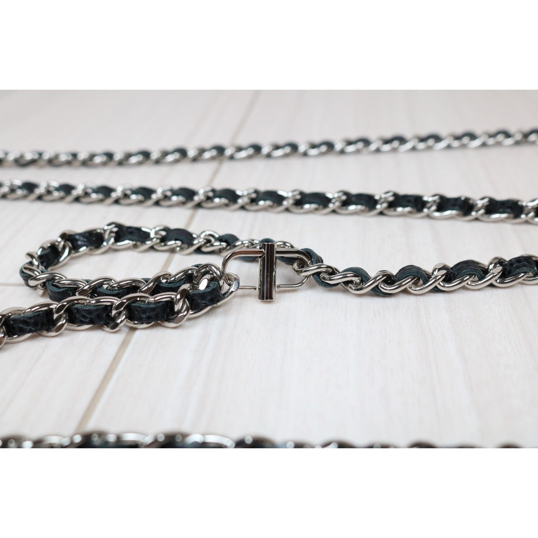 Very Good ( Rank A)｜ CHANEL Matelasse Caviar Skin Chain Wallet Black Silver Hardware Made in 2019 Year ｜S24061102