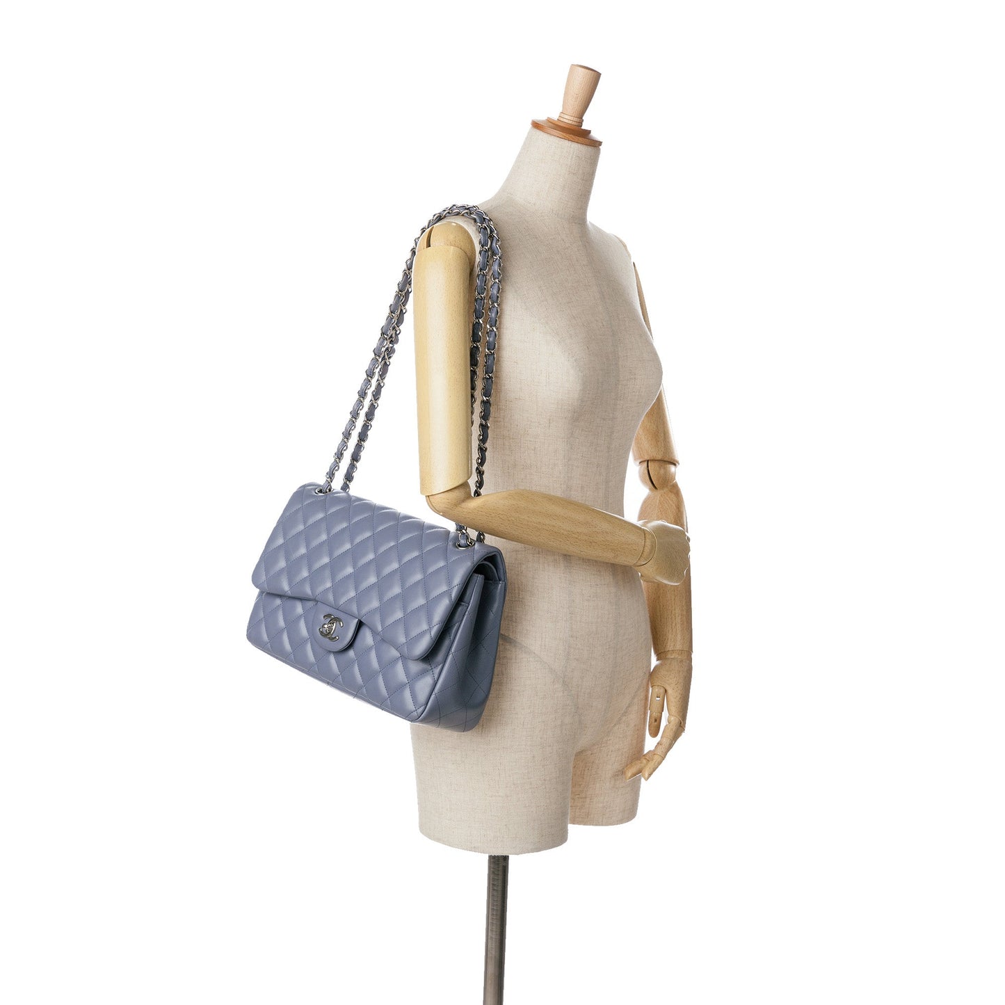 Purple Chanel Jumbo Classic Lambskin Double Flap Shoulder Bag