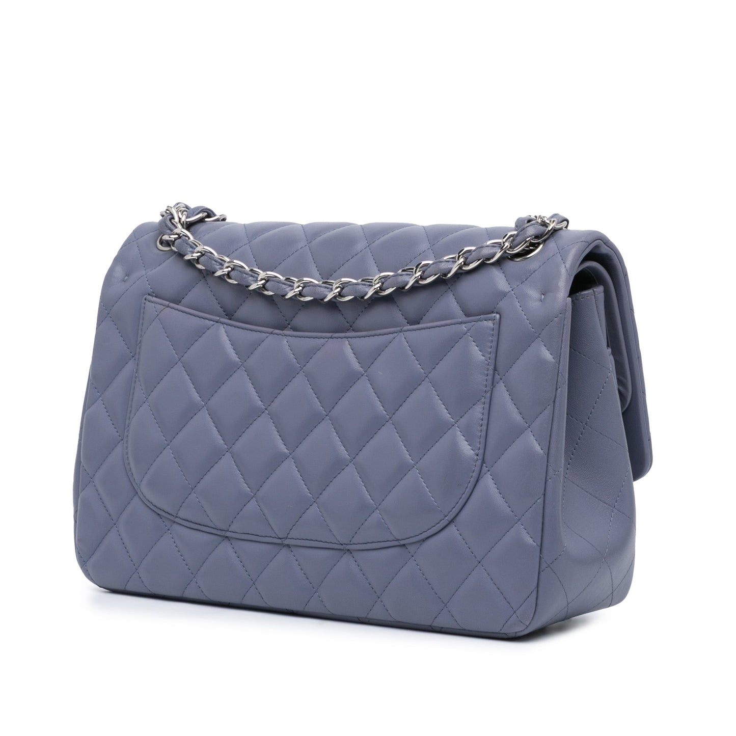 Purple Chanel Jumbo Classic Lambskin Double Flap Shoulder Bag