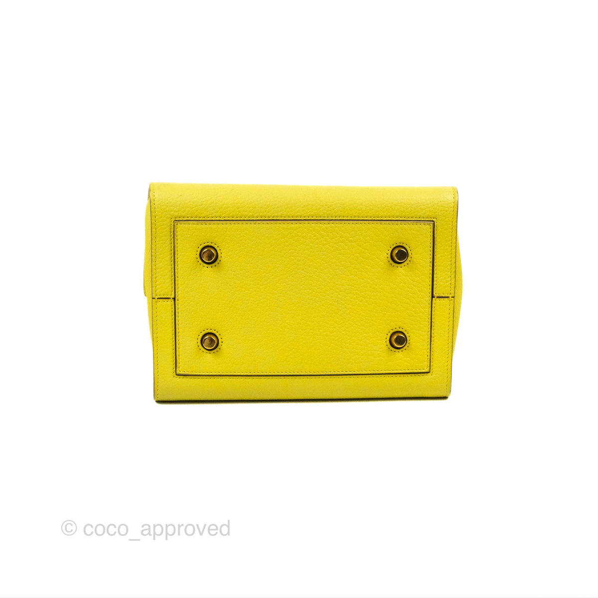 Celine Small Tie Knot Bag Yellow Grained Leather
