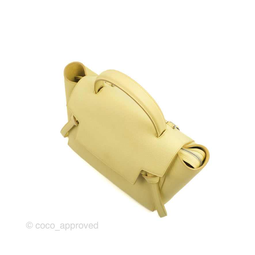 Celine Micro Belt Bag Yellow Grained Calfskin Silver Hardware
