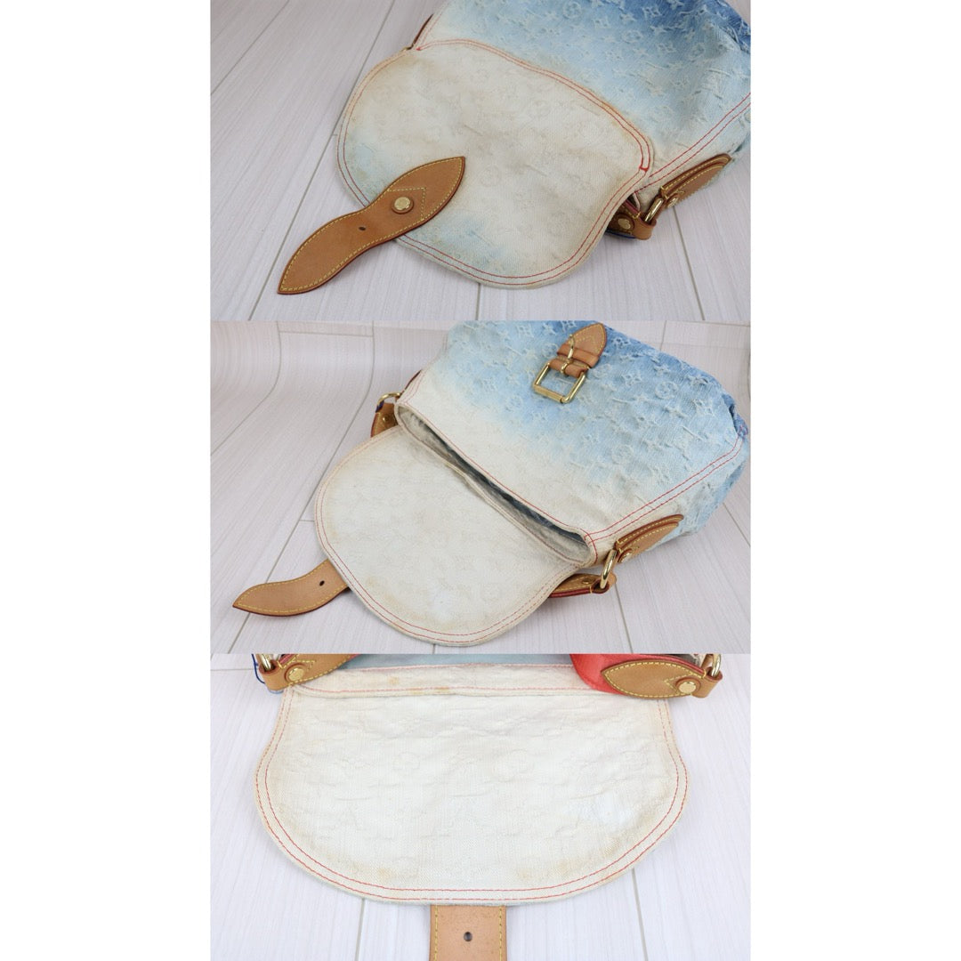 Good ( Rank AB) ｜  LV Monogram Denim  Sunshine Blue Ombre Shoulder Bag  ｜B25012209