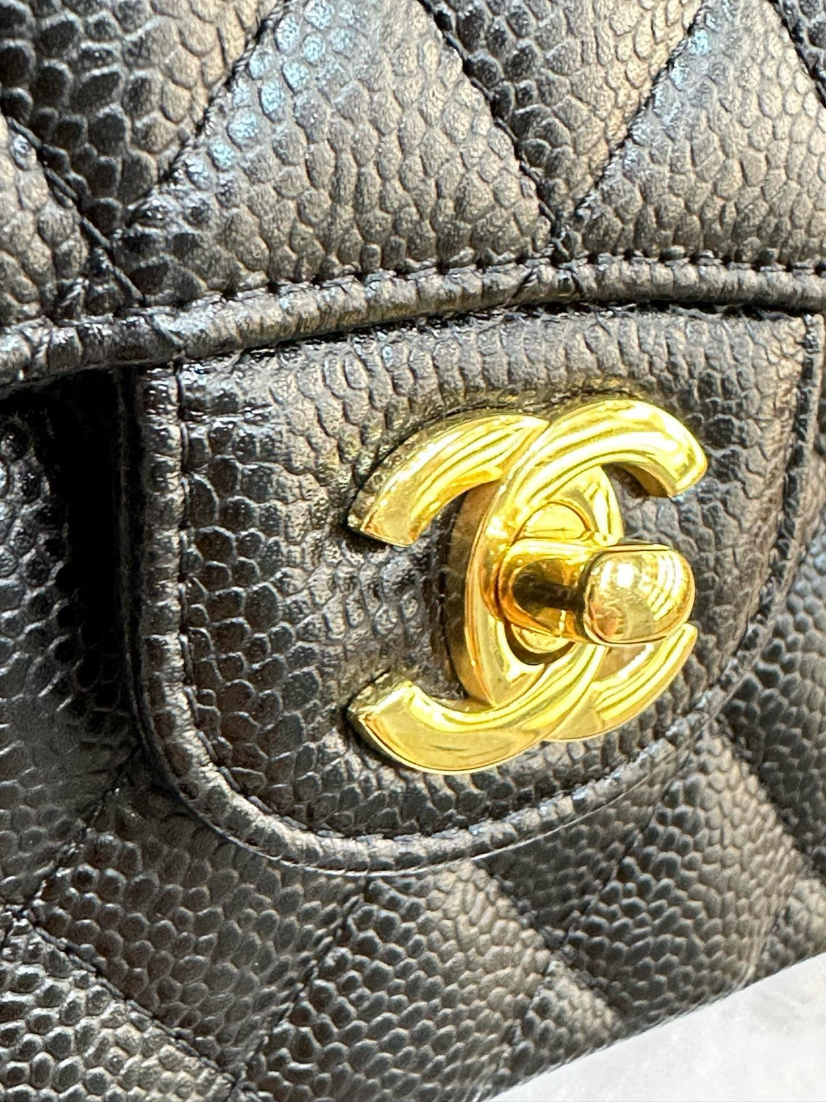 Chanel Small Classic Quilted Caviar Double Flap Bag Black 2022 year