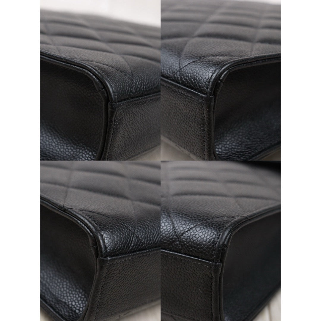 Very Good ( Rank A) ｜CHANEL Caviar Skin Leather Calf Leather  Handbag Black Made In 1996-1997 Year｜S25032628