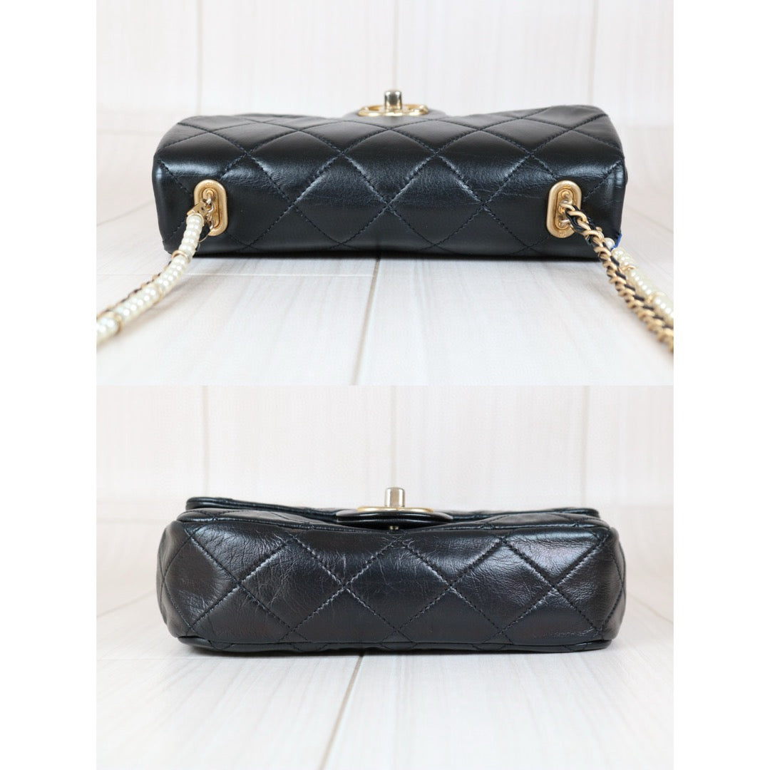 Very Good ( Rank A) ｜ CHANEL Matrasse Lamb Skin Mini Pearl Chain Bag Made in 2020-2021 Year｜S24082001