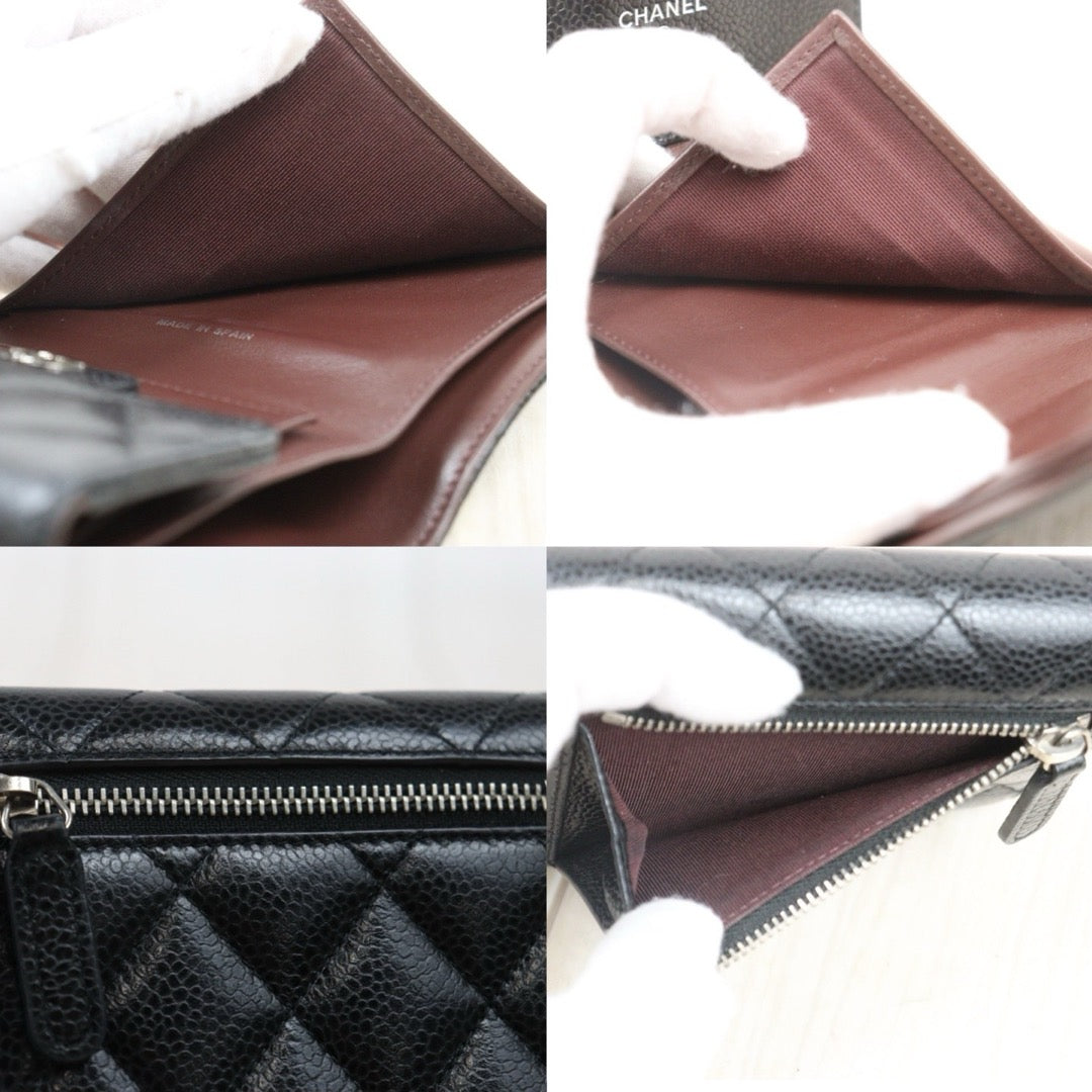 Very Good ( Rank A)｜Chanel Caviar Skin Black Wallet Made In 2018Year ｜S25071005