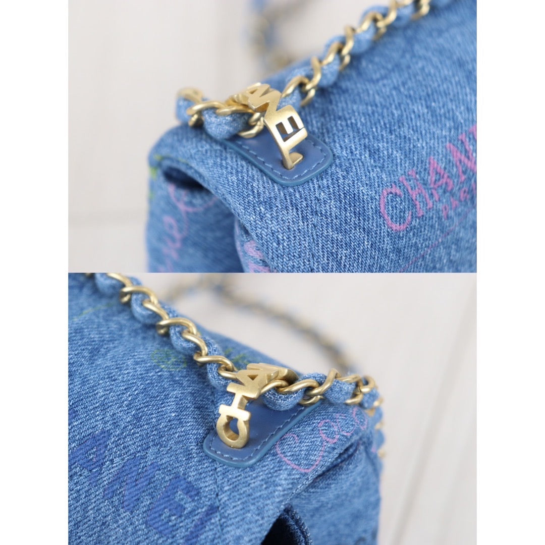Rank A ｜ CHANEL Denim Small Flap Chain Shoulder ｜23102819