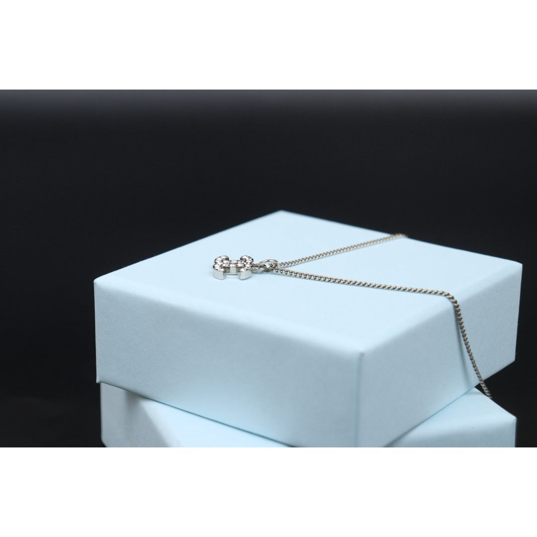 Very Good ( Rank A)｜CHANEL COCO Mark Rhinestone Necklace Silver｜V25071018