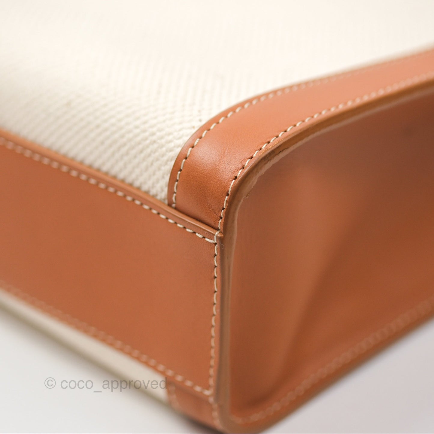 Celine Small Vertical Cabas Tote With Celine Print Natural/Tan