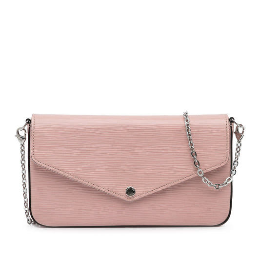 Pink Louis Vuitton Epi Pochette Felicie Crossbody Bag