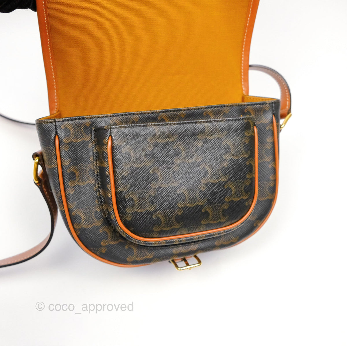 Celine Medium Folco Bag Triomphe Canvas Tan