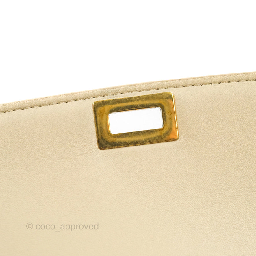 Celine Medium Classic Box Flap Ivory Calfskin