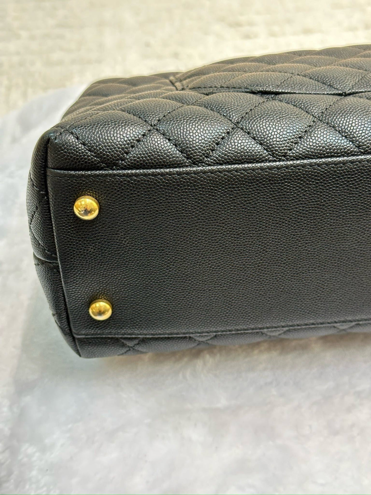Chanel Medium Caviar Quilted Coco Handle Flap Black GHW