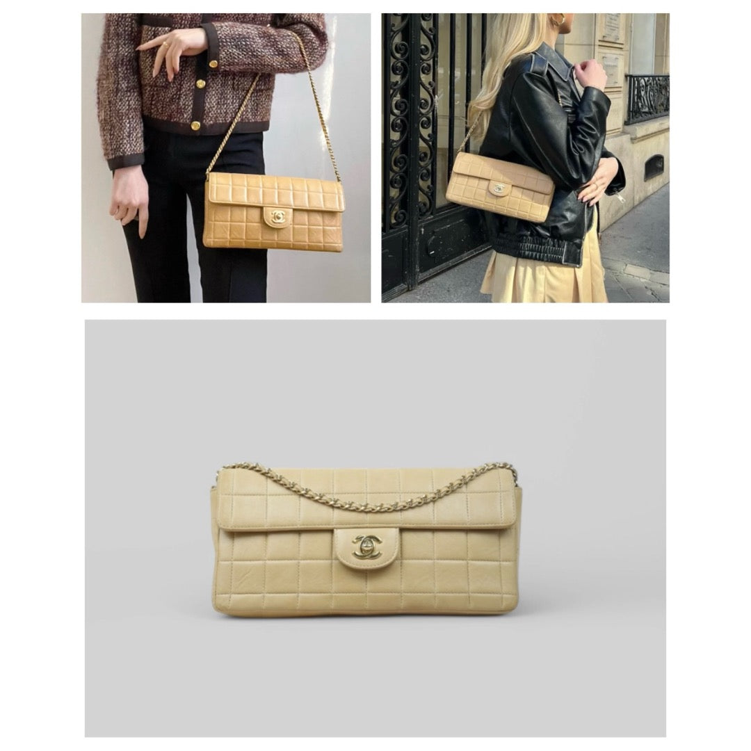 Good ( Rank AB)｜ CHANEL  Lambskin Shoulder Bag Beige Made In 2002～2003 Year｜24101906