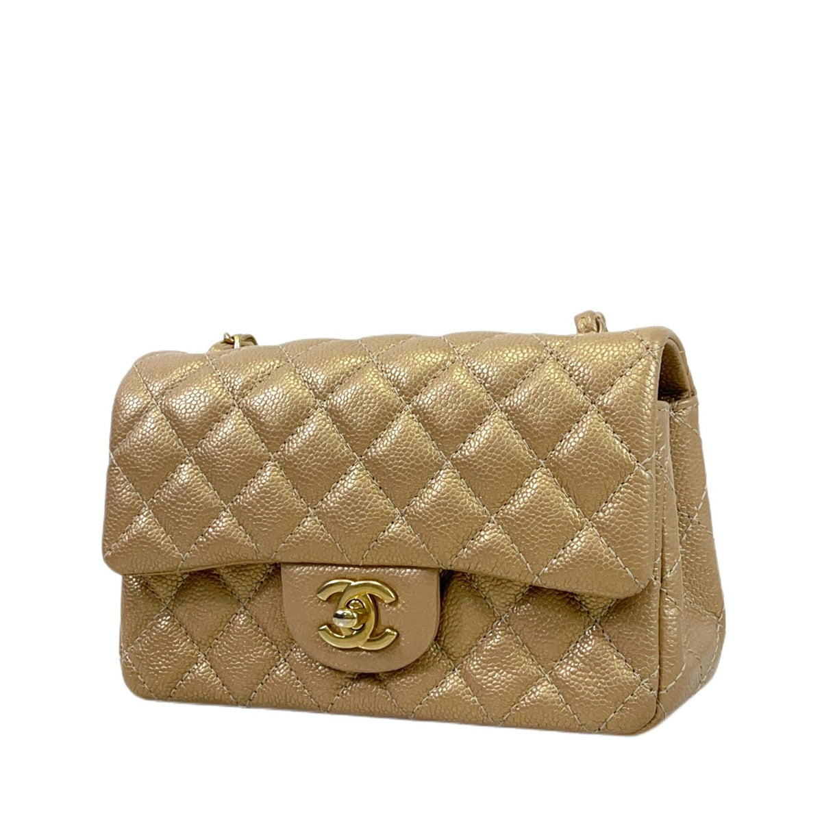 Mini 15C Rectangle Caviar Gold GHW