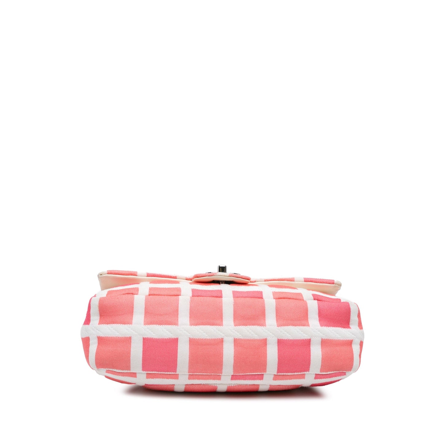 Pink Chanel Medium Jersey Grid Single Flap Shoulder Bag