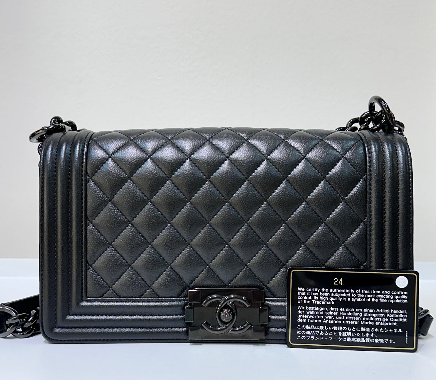 CHANEL Medium LeBoy So Black Caviar Leather Bag