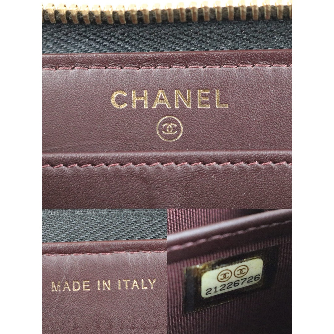 Very Good ( Rank A)｜CHANEL Caviar Skin Black Long Wallet Made In 2015 - 2016 Year｜X25040303