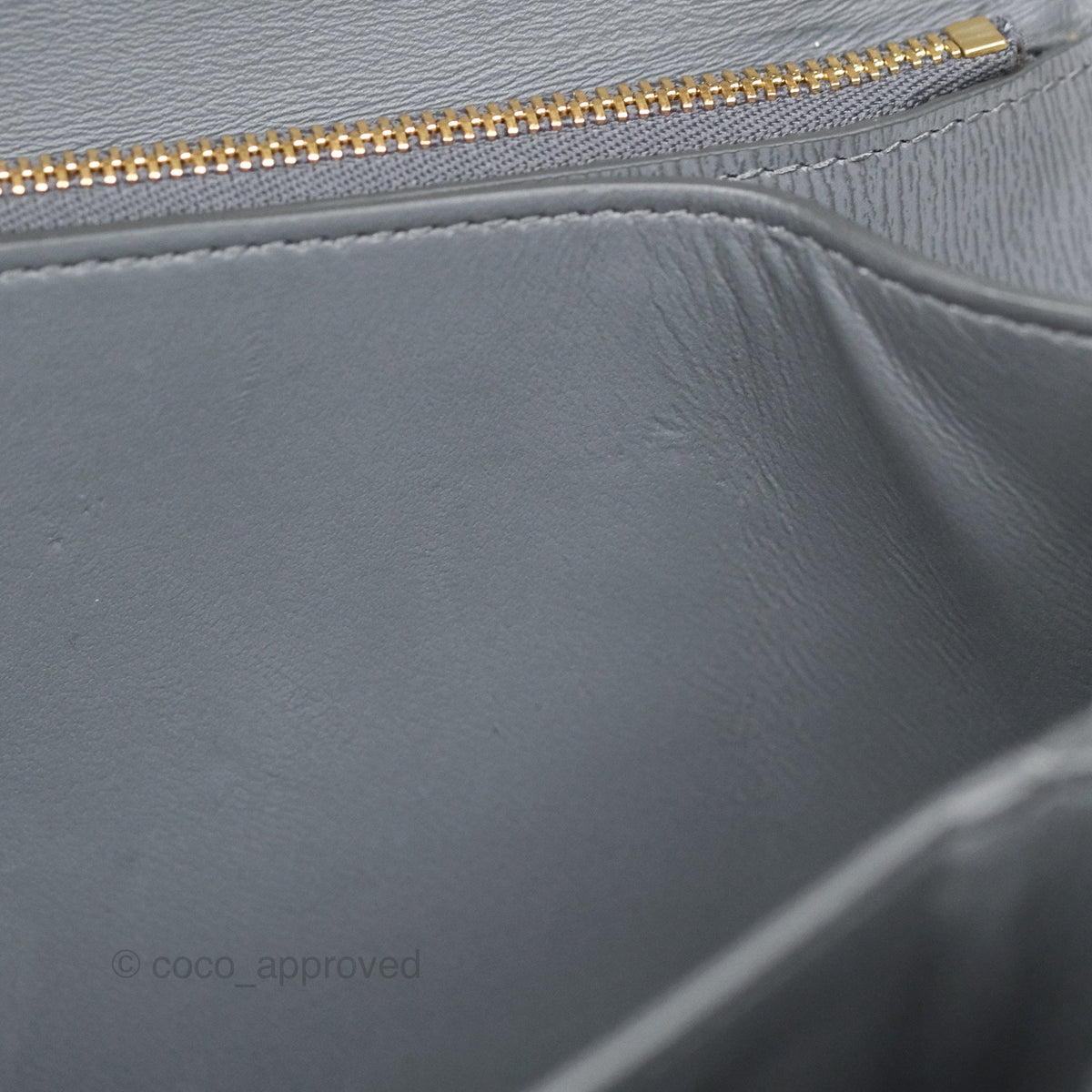Celine Medium Classic Box Flap Grey Liege Calfskin