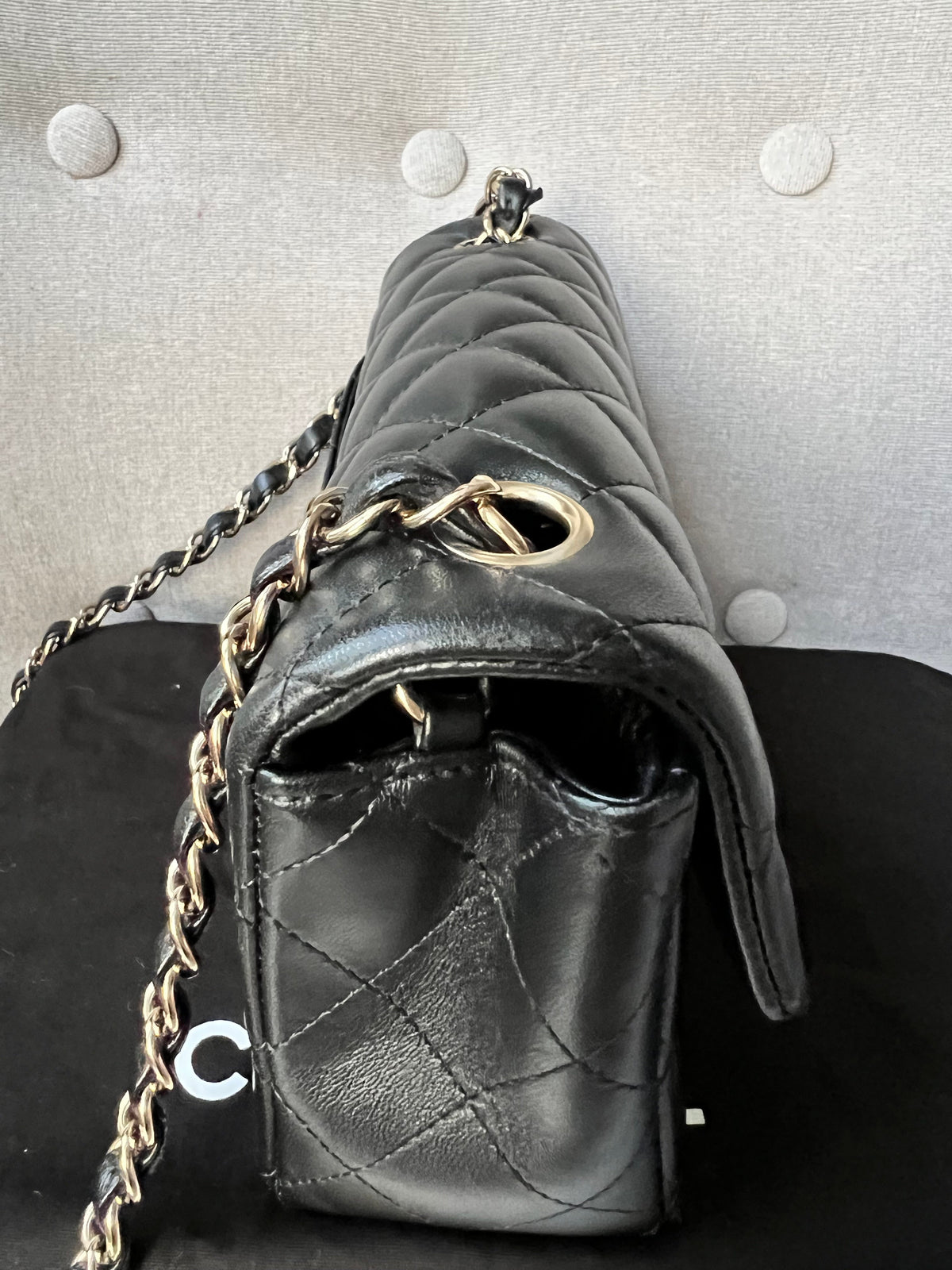 Chanel Mini Rectangular Classic Flap in Black Lambskin