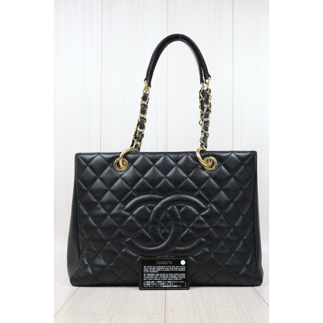 Very Good ( Rank A) ｜ CHANEL Matrasse GST Chain Tote Bag Caviar Skin Black  Made In 2014-2015 Year｜S25032602