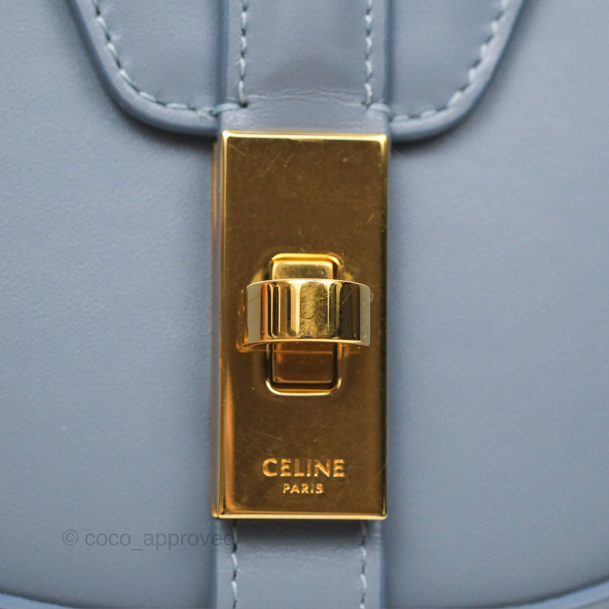 Celine Small Besace 16 Arctic Blue Natural Calfskin