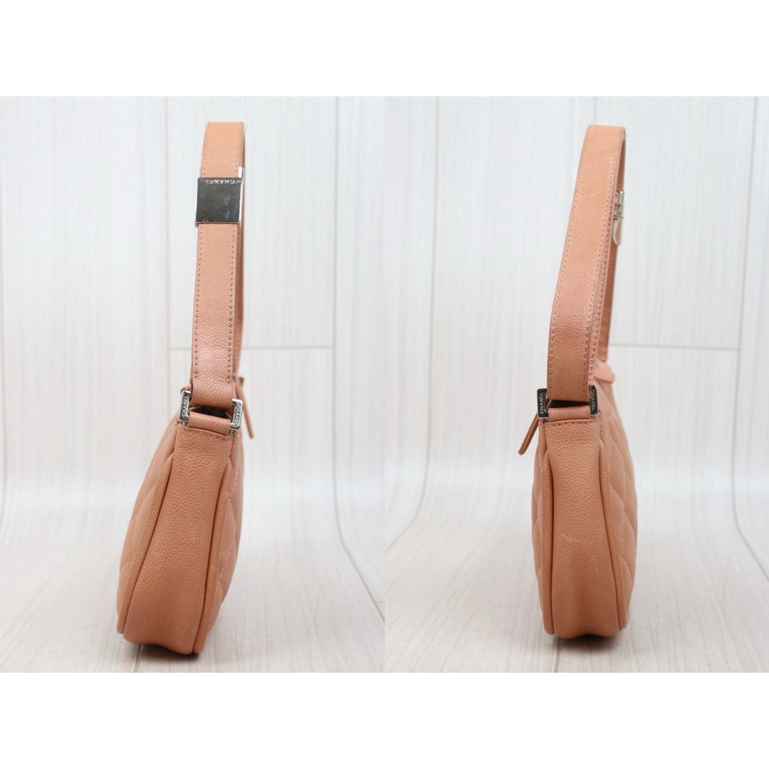 Very Good ( Rank A)｜ CHANEL Caviar Skin Calf Leather Shoulder Bag Pink Made In 2008～2009Year｜Y25061701