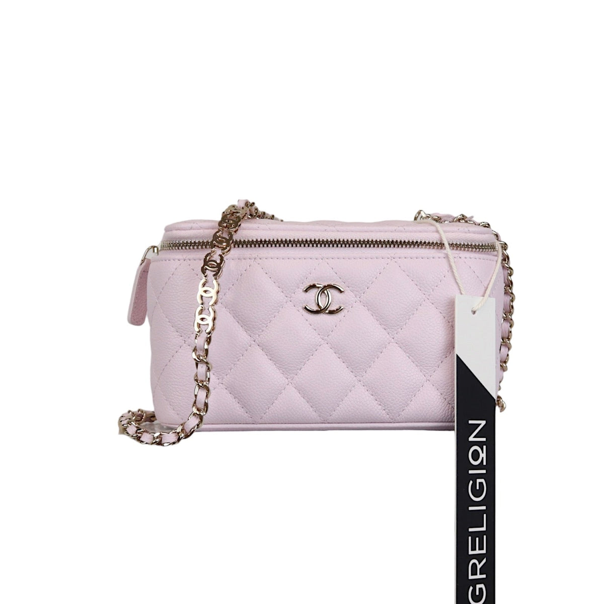 CC Chain 22P Small Vanity Light Pink Caviar LGHW