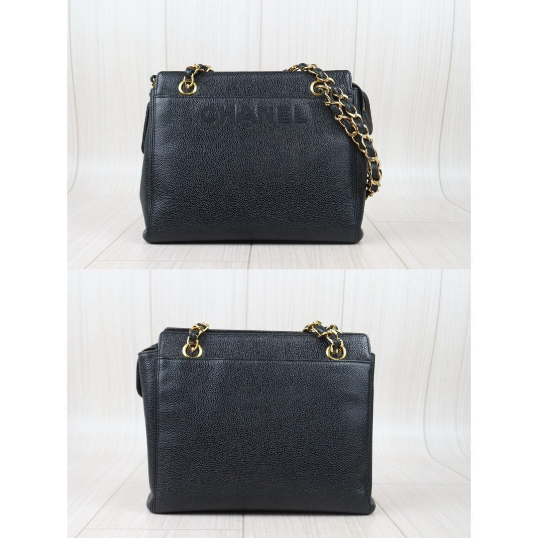Rank A ｜Chanel Vintage Caviar Skin Black ShoulderBag  Made In 1997-1999Year｜24080107