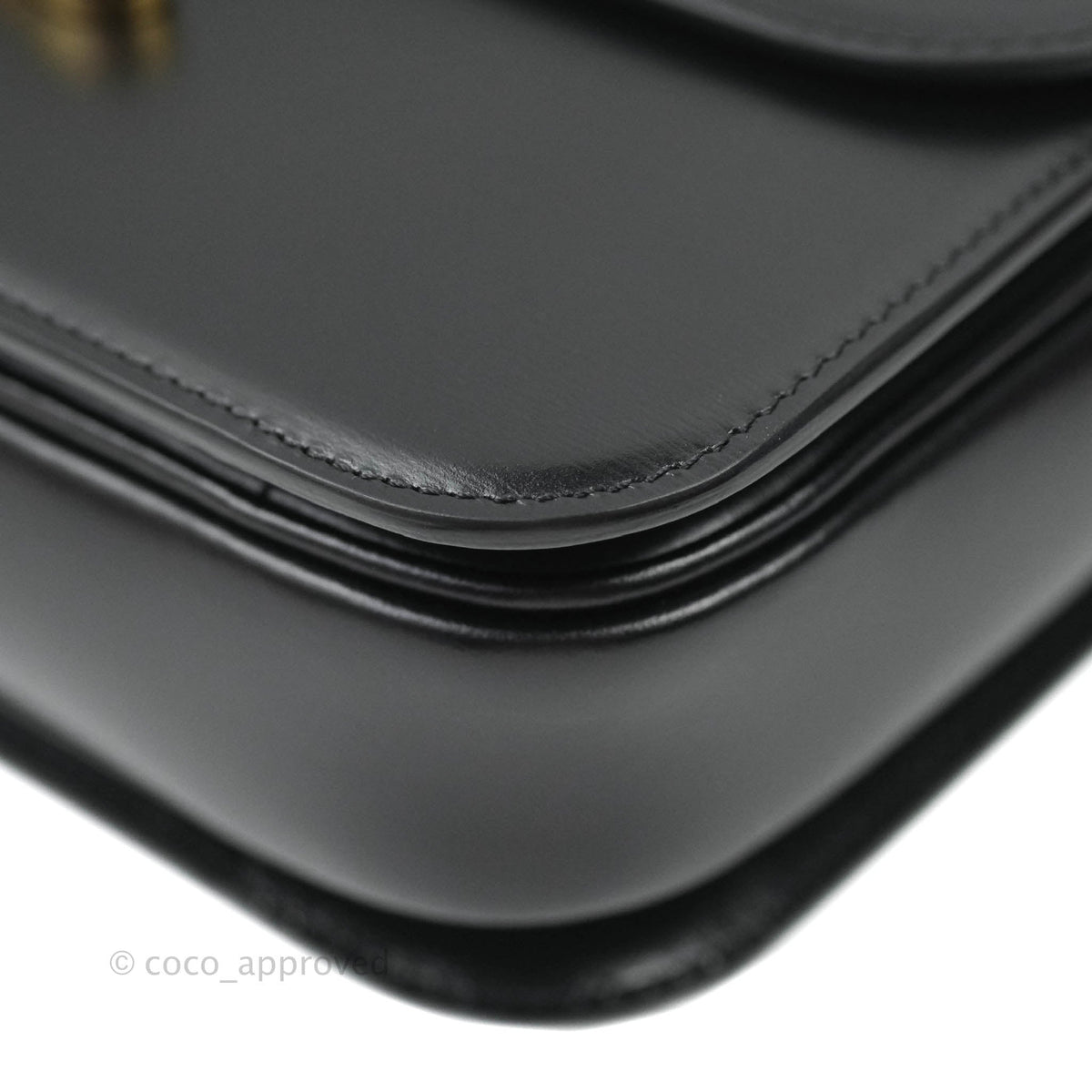 Celine Shiny Calfskin Medium Triomphe Black
