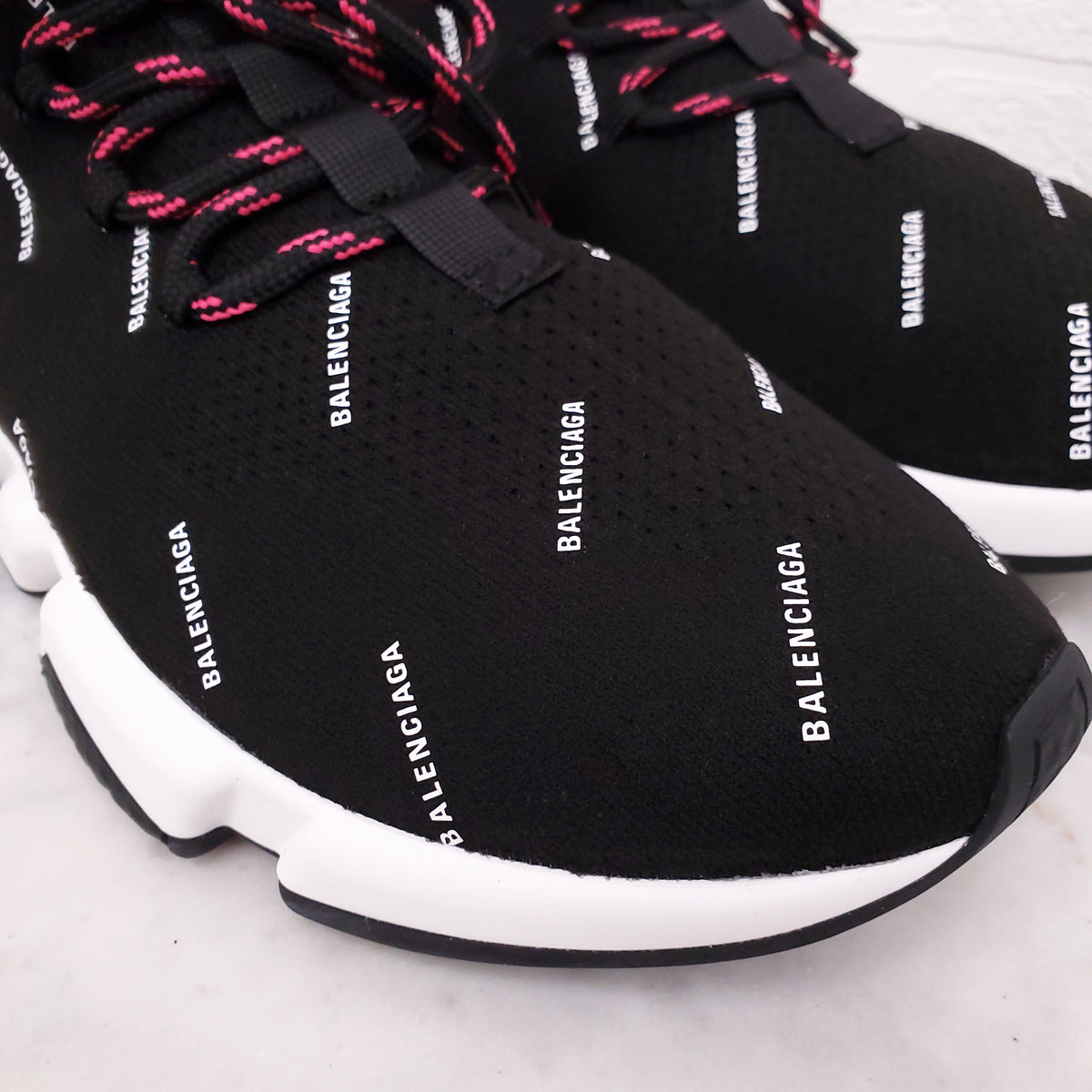 BALENCIAGA ALLOVER LOGO SPEED SNEAKERS - SIZE 41