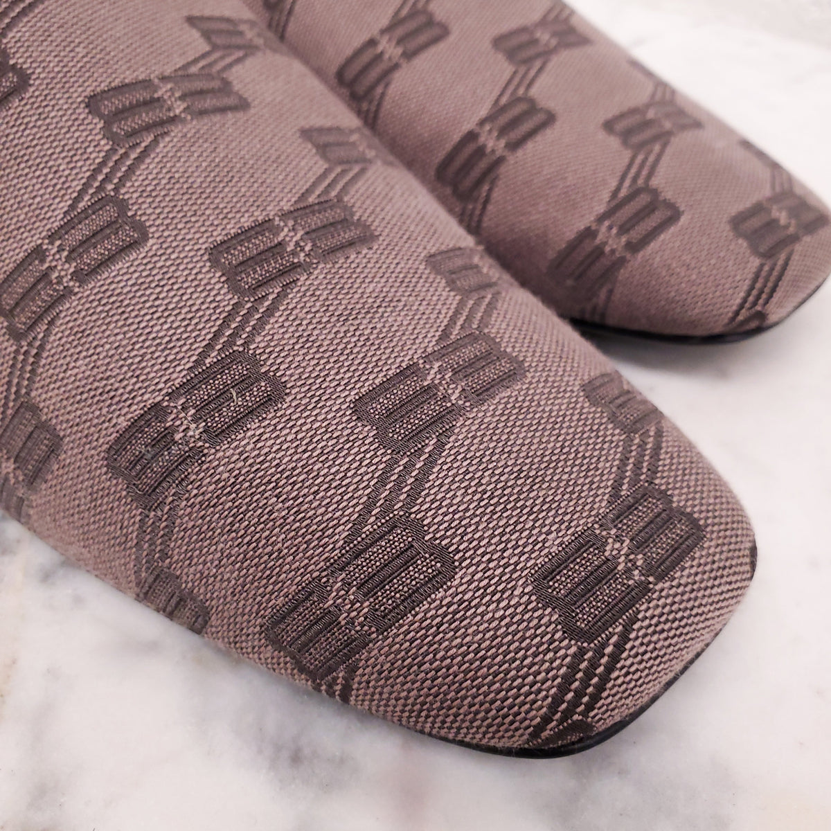 BALENCIAGA BB MONOGRAM MULE SLIDES - SIZE 38