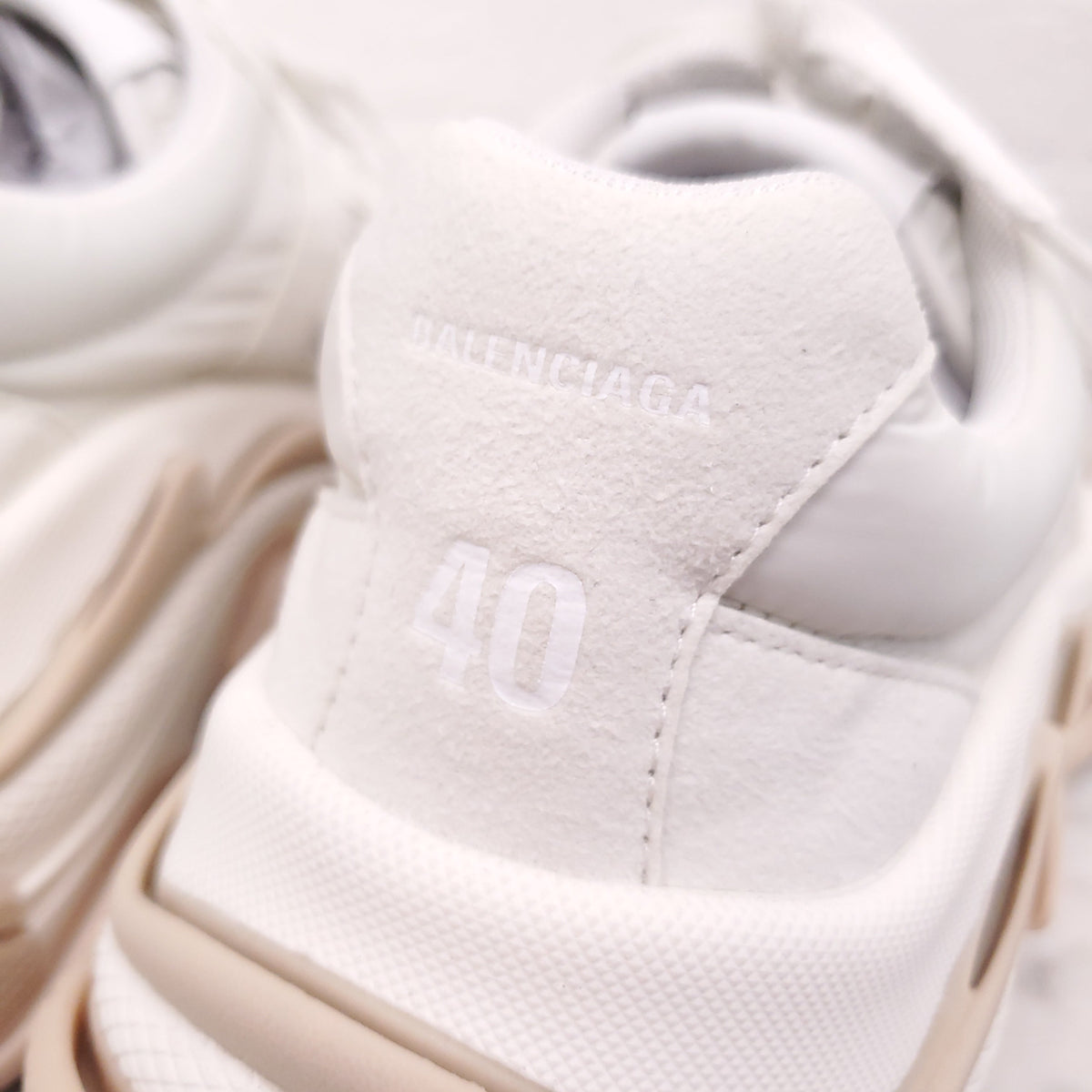 BALENCIAGA CREAM 'TRIPLE S NYLON' SNEAKERS - SIZE 40 C