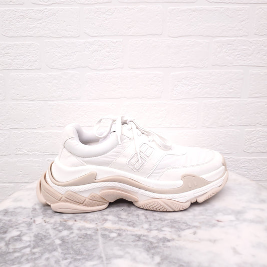 BALENCIAGA CREAM 'TRIPLE S NYLON' SNEAKERS - SIZE 40 C