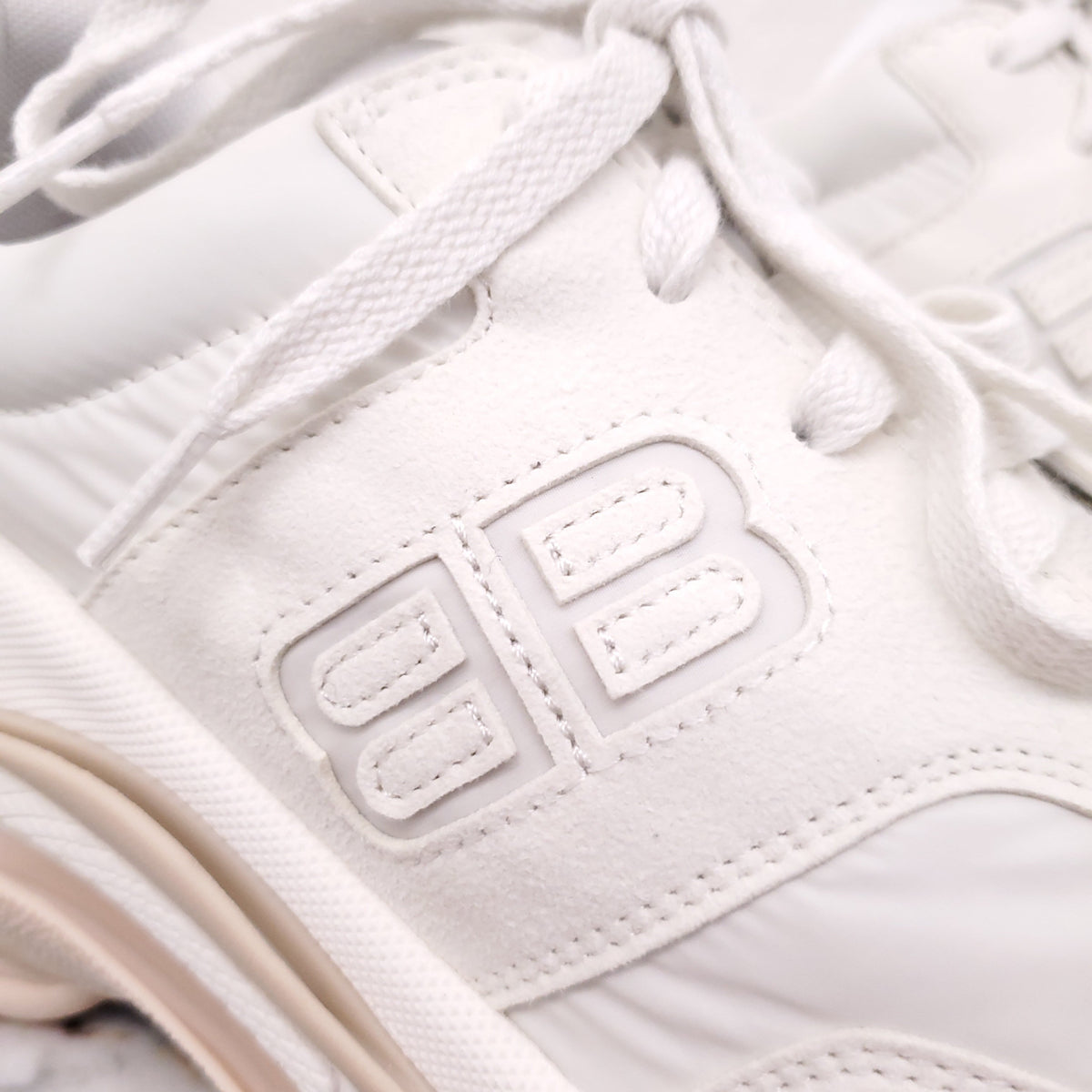 BALENCIAGA CREAM 'TRIPLE S NYLON' SNEAKERS - SIZE 40 C