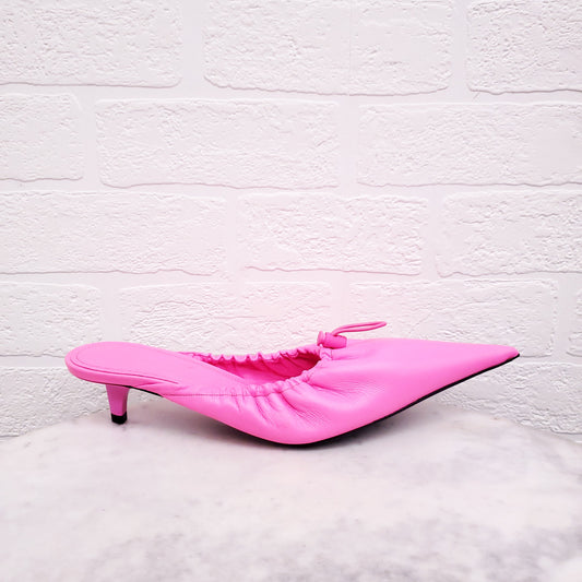 BALENCIAGA PINK SCRUNCHIE MULE - SIZE 37