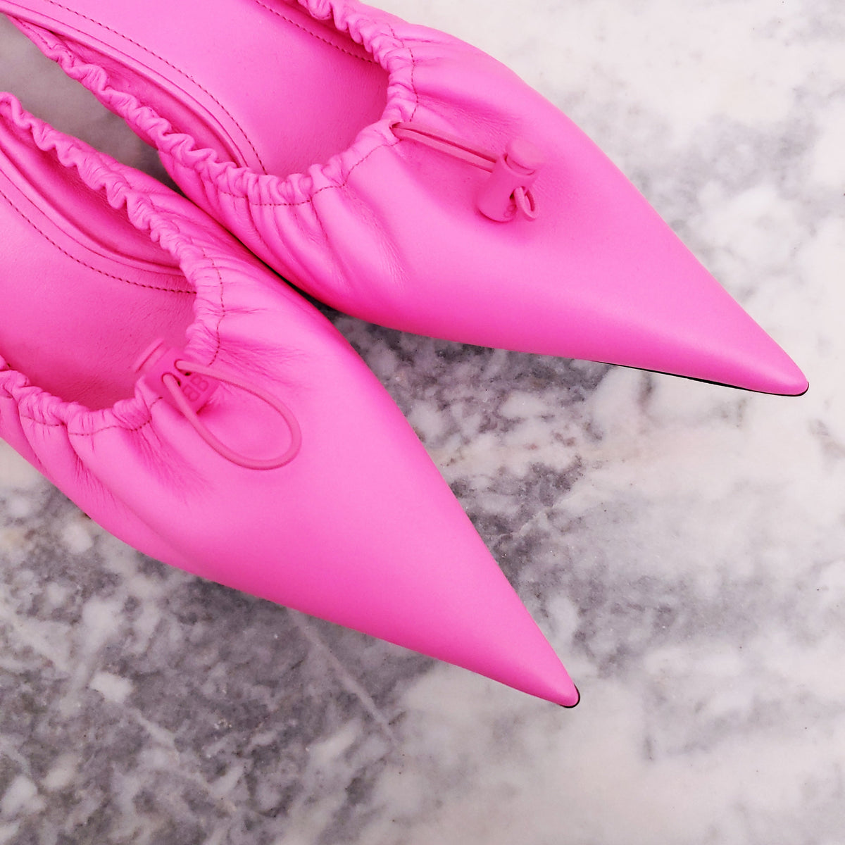 BALENCIAGA PINK SCRUNCHIE MULE - SIZE 37