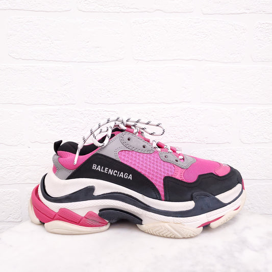BALENCIAGA PINK TRIPLE S SNEAKERS - SIZE 38