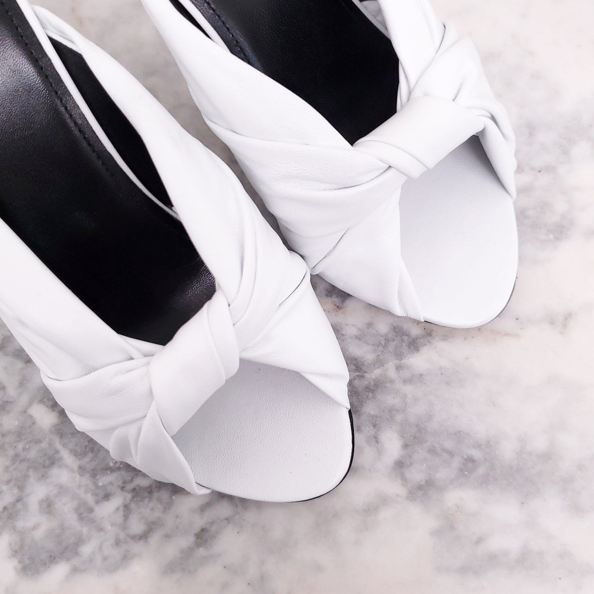 BALENCIAGA WHITE DRAPY SANDAL - SIZE 36