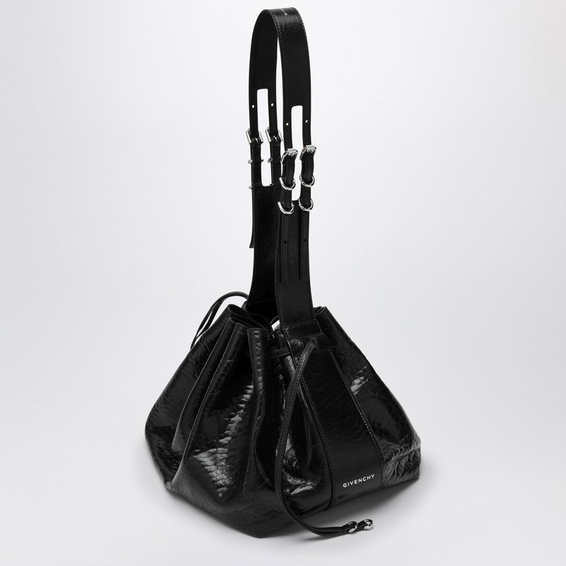 Givenchy Pumpkin Medium Bag In Black Cracked Patent Leather Women