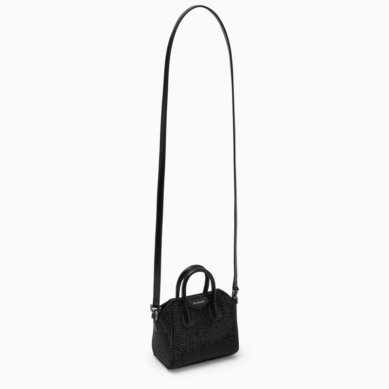 Givenchy Antigona Micro Black Bag With Rhinestones Women