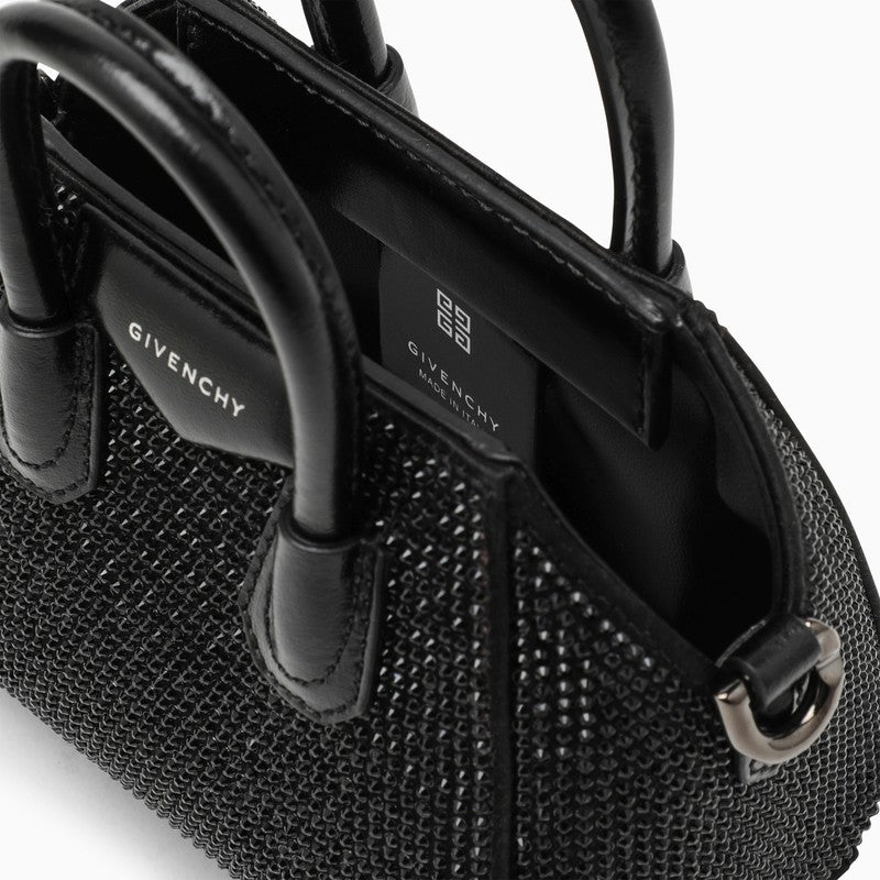 Givenchy Antigona Micro Black Bag With Rhinestones Women