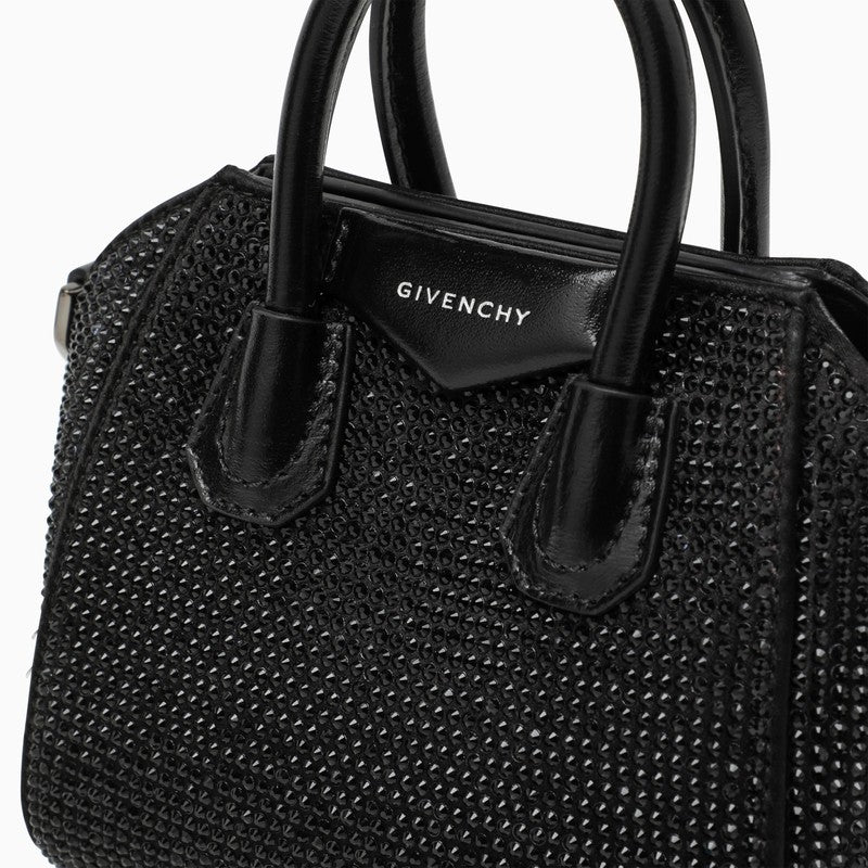 Givenchy Antigona Micro Black Bag With Rhinestones Women