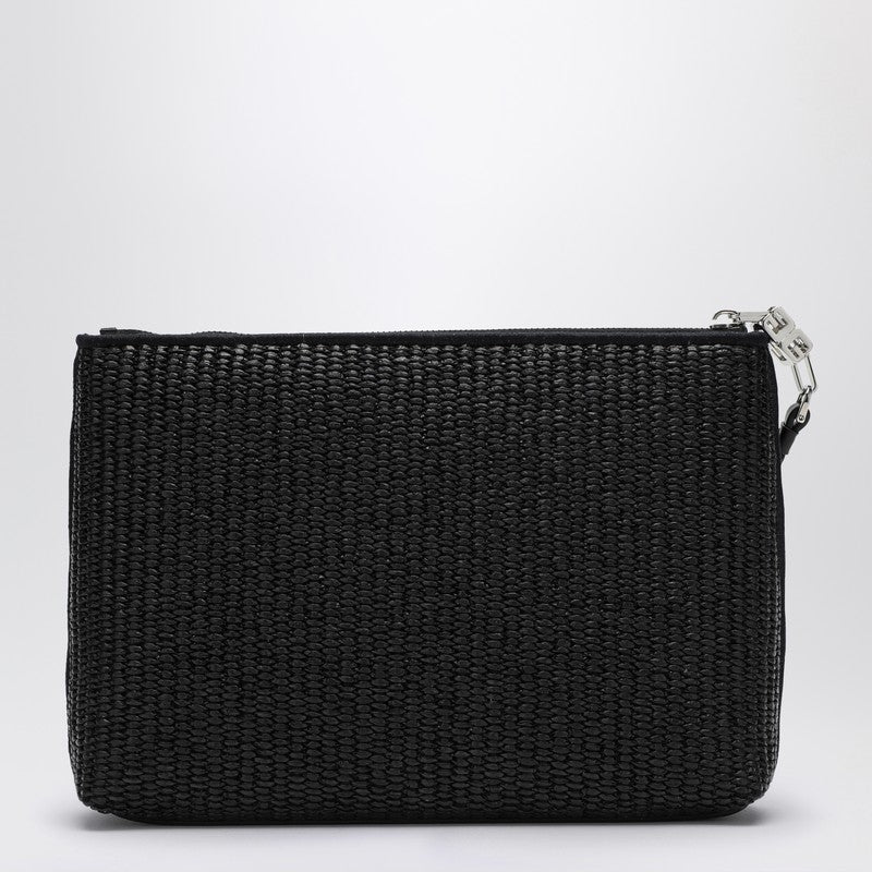Givenchy Black Raffia Clutch Bag With Logo Women